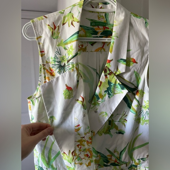 Armani Exchange A|X | Tropical Print Sleeveless Romper | Size 8 (approx.) - Picture 4 of 8